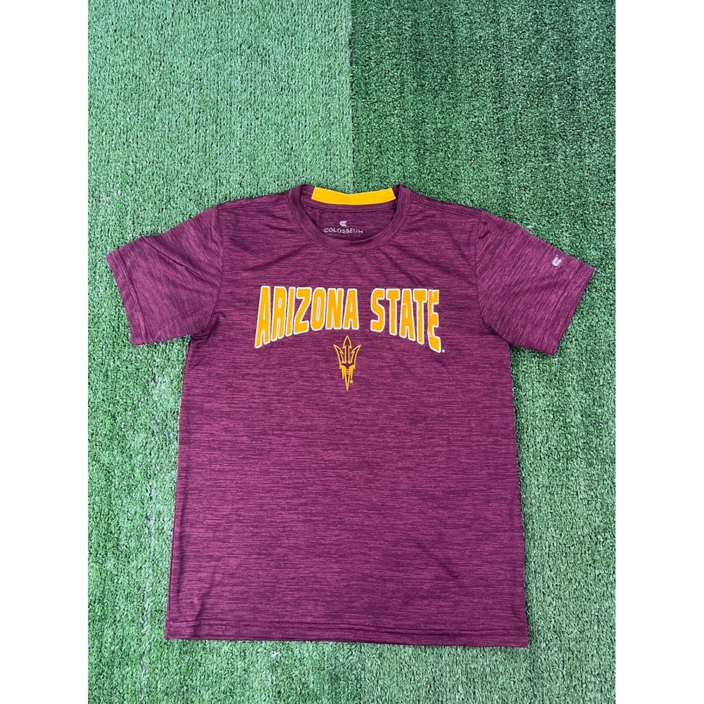 Colosseum Kids Arizona State Sun Devils Maroon Heather T-Shirt Size M 10-12